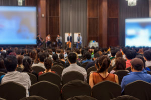 blurred background of conference