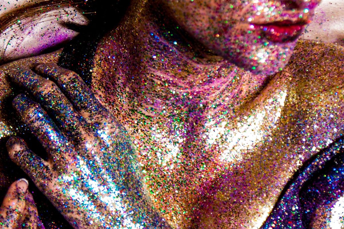 body covered with glitter